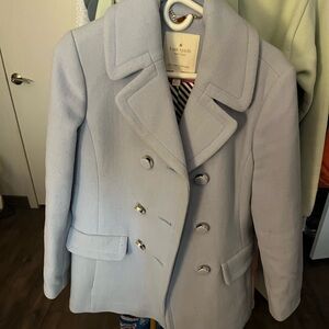 EUC KATE SPADE Blue Bow Peacoat size Medium